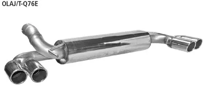 BASTUCK Endschalldämpfer mit Doppel-Endrohr mit Lippe 20° schräg geschnitten Ausgang LH + RH 2 x Ø 76 mm für Opel Astra J (OLAJ/T-Q76E)