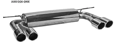 BASTUCK Endschalldämpfer mit Doppel-Endrohr 2x Ø 90 mm LH + RH, 20° schräg für Jaguar XK/XKR Typ QQ6 (JAXK/QQ6-Q90E)