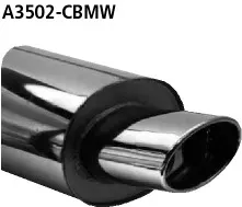 BASTUCK Endschalldämpfer mit Einfach-Endrohr oval 153 x 95 mm für BMW 3er E36 Compact 316i / 318i Compact (A3502-CBMW)