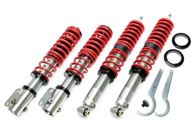 TA Technix Härteverstellbares Gewindefahrwerk Deep Version für Seat Toledo I / VW Golf III / Golf III / IV Cabriolet / Vento – X-GWVW03H
