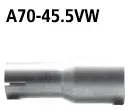 BASTUCK Adapter Endschalldämpfer auf Serienanlage auf Ø 45.5 mm für Ford Focus 3 u. a. (A70-45.5VW)