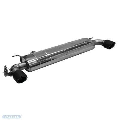 BASTUCK Endschalldämpfer mit Einfach-Endrohr Carbon 1x Ø 100 mm LH+RH (im RACE Look), 30° schräg geschnitten für BMW 1er F40 (BMWF40-K/T100CS)