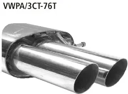 BASTUCK Endschalldämpfer mit Doppel-Endrohr 2 x Ø 76 mm, 20° schräg geschnitten für Volkswagen Passat Typ 3C + 3CC Coupé Typ 3C u. a. (VWPA/3CT-76T)