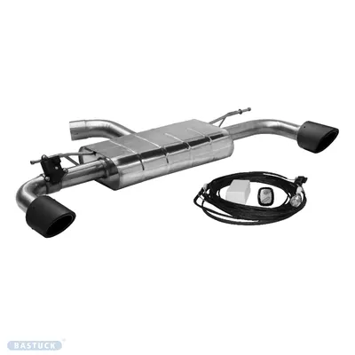 BASTUCK Endschalldämpfer mit Einfach-Endrohr LH+RH 1 x Ø 110 mm, Carbon für Volkswagen Golf 8 GTI Clubsport ab 2020 (VWG8/CS-K/T110CS)