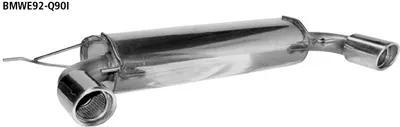 BASTUCK Endschalldämpfer mit Einfach-Endrohr 1 x Ø 90 mm LH + RH, 20° schräg geschnitten für BMW 3er E90/3er E91 / 3er E92/3er E93 (BMWE92-Q90I)