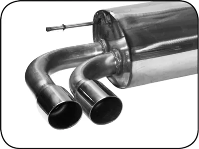 BASTUCK Endschalldämpfer mit Doppel-Endrohr 20° schräg geschnitten, 2 x Ø 76 mm für BMW 2er F22 Coupé (BMWF22-76T)