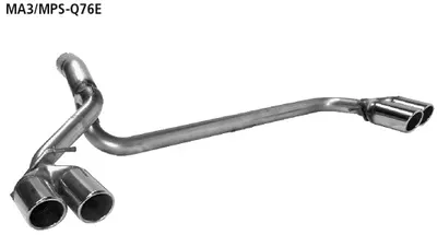 BASTUCK Doppel-Endrohr 2 x Ø 76 mm LH + RH mit Lippe, 20° schräg geschnitten für Mazda 3 BK MPS (MA3/MPS-Q76E)