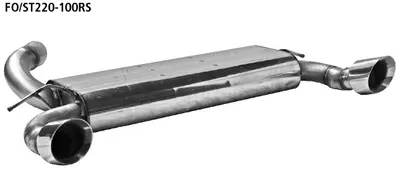 BASTUCK Endschalldämpfer querliegend mit Einfach-Endrohr 1 x Ø 100 mm (im RACE-Look) für Ford Focus 2 RS Typ DA3 (ab Bj. 2009) (FO/ST220-100RS)