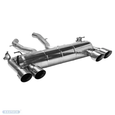 BASTUCK Endschalldämpfer LH+RH mit Doppel-Endrohr 2x Ø 100 mm (im RACE Look) für BMW 2er M2 M2 (F87) Competition / M2 CS (F87) (M2F87/C-K/Q100RS)