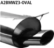 BASTUCK Endschalldämpfer mit Einfach-Endrohr oval 153 x 95 mm, 316i 1.9l Compact für BMW 3er E36 Compact / Z3 (A2BMWZ3-OVAL)