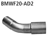 BASTUCK Verbindungsrohr zur Montage der Endschalldämpfer alleine für BMW 1er F20/F21 (inkl. M135i/M140i) F20/F21 u. a. (BMWF20-AD2)