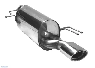 BASTUCK Endschalldämpfer mit Einfach-Endrohr 1x Oval 120x80 mm für Hyundai i20 GB inkl. Sport (HY/I20-OVAL)