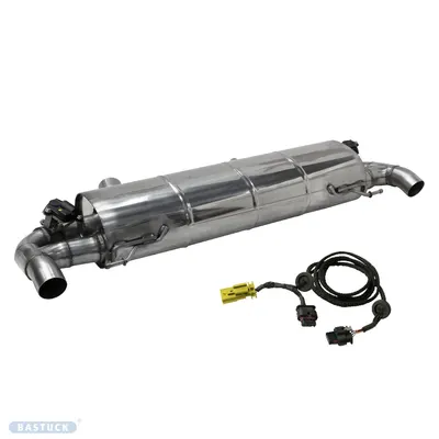BASTUCK Endschalldämpfer mit 1x Ausgang Ø 63 mm LH+RH, für original HS-Blende für BMW 3er G20/G21 / 4er G22/G23/G26 (BMWG20-K/T63)
