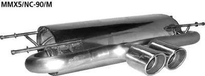 BASTUCK Endschalldämpfer mit Doppel-Endrohr 2 x Ø 90 mm mit Lippe 20°schräg geschnitten Ausgang mittig MX5 NC incl. für Mazda MX5 (MMX5/NC-90/M)