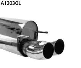 BASTUCK Endschalldämpfer mit Doppel-Endrohr DTM 2 x Ø 76 mm für Opel Corsa B (A1203OL)