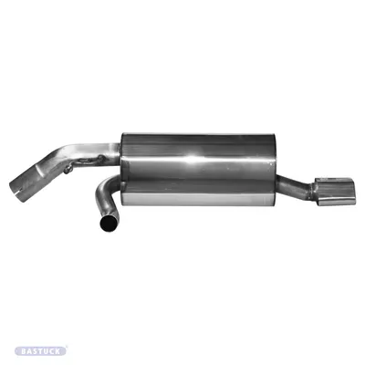 BASTUCK Endschalldämpfer RH mit Trapez-Endrohr 1 x 114 x 74 mm eingerollt für Peugeot 208 (PG208/T-TPQ)