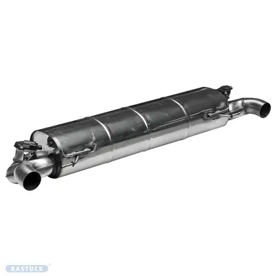 BASTUCK Endschalldämpfer mit 1x Ausgang 70mm LH+RH für original HS-Blende, mit 2x Abgasklappe für BMW 2er G42 (BMWG42-K/T70)