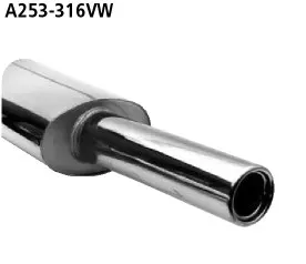 BASTUCK Endschalldämpfer mit Einfach-Endrohr 1 x Ø 90 mm für Volkswagen Golf 3 außer Synchro (A253-316VW)