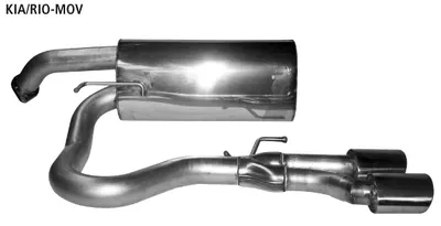 BASTUCK Endschalldämpfer mit Doppel-Endrohr, 2 x oval 105 x 75 mm für Hyundai i20 / Rio (KIA/RIO-MOV)