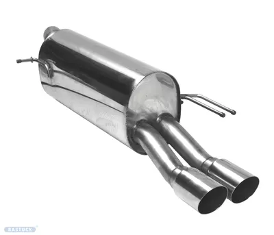BASTUCK Endschalldämpfer mit Doppel-Endrohr 2 x Ø 76 mm, 20° schräg geschnitten nicht für GT-Line ab 06/2018 für Kia Rio (KIA/RIO-YB76T)