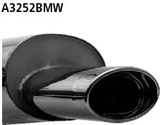 BASTUCK Endschalldämpfer mit Einfach-Endrohr oval 153 x 95 mm für BMW 3er E36 325i / 328i (A3252BMW)