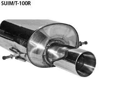 BASTUCK Endschalldämpfer mit Einfach-Endrohr 1 x Ø 100 mm (im RACE-Look) für Subaru Impreza (SUIM/T-100R)