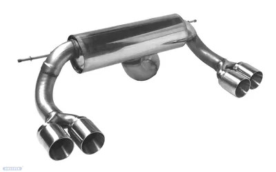 BASTUCK Endschalldämpfer mit Doppel-Endrohr RACE 2 x Ø 85 mm LH + RH ohne Abgasklappe für BMW 2er M2 M2 (F87) (BMWF87/M2-Q85TR)