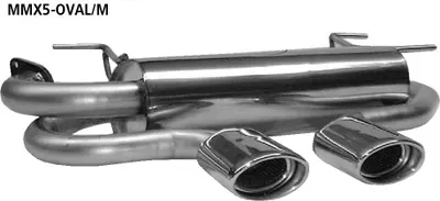 BASTUCK Endschalldämpfer mit 2 Endrohren oval 120 x 80 mm Ausgang mittig Mazda MX5 (NB) für Mazda MX5 Typ NB (Bj. 1998-2005) (MMX5-OVAL/M)