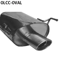 BASTUCK Endschalldämpfer mit Einfach-Endrohr oval 120 x 80 mm für Opel Corsa / Tigra (OLCC-OVAL)