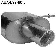 BASTUCK Endschalldämpfer LH mit Einfach-Endrohr 1 x Ø 90 mm Limousine / Cabrio für Audi A4/S4 B6/B7 (AUA4/8E-90IL)