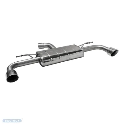 BASTUCK Endschalldämpfer mit Einfach-Endrohr LH +RH 1 x Ø 100 mm für Volkswagen Golf 8 GTI ab 2020 (VWG8-T100RS)