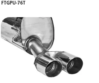 BASTUCK Endschalldämpfer mit Doppel-Endrohr 2 x Ø 76 mm, 20° schräg geschnitten Fiat Grande für Fiat Grande Punto inkl. Abarth und EVO (FTGPU-76T)