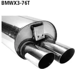 BASTUCK Endschalldämpfer mit Doppel-Endrohr 2 x Ø 76 mm für BMW X3 (BMWX3-76T)