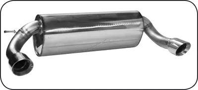 BASTUCK Endschalldämpfer mit Einfach-Endrohr 30° schräg geschnitten, 1 x Ø 90 mm LH + RH (im RACE Look) für BMW 2er F22 Coupé (BMWF22-Q90RS)