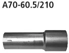 BASTUCK Adapter Endschalldämpfer auf Serienanlage auf Ø 60.5 mm für Ford Focus 4 u. a. (A70-60.5/210)