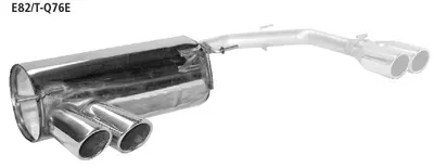BASTUCK Endschalldämpfer mit Doppel-Endrohr LH 2 x Ø 76 mm eingerollt, 20° schräg für BMW 1er E82 (E82-Q76E)