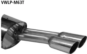 BASTUCK Endschalldämpfer mit Doppel-Endrohr 2 x Ø 63 mm für Volkswagen Lupo / Arosa (VWLP-M63T)