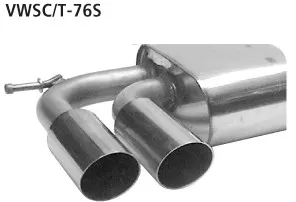 BASTUCK Endschalldämpfer mit Doppel-Endrohr LH 2 x Ø 76 mm, 20° schräg geschnitten für Volkswagen Scirocco 3 (VWSC/T-76S)
