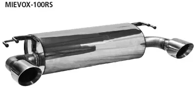 BASTUCK Endschalldämpfer querliegend mit Einfach-Endrohr 1 x Ø 100 mm (im RACE-Look), 30° schräg für Mitsubishi Lancer Evo X (MIEVOX-100RS)