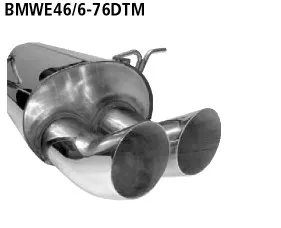 BASTUCK Endschalldämpfer DTM mit Doppel-Endrohr 2 x Ø 76 mm für BMW 3er E46 (BMWE46/6-76DTM)