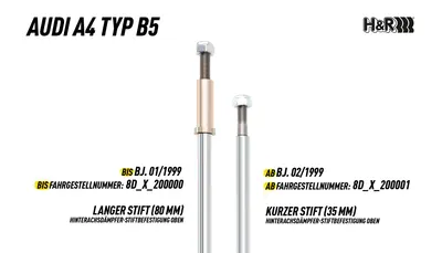 H&R Cup-Kit Komfortfahrwerk Audi A4 B5 Avant 8D5 – 40751-4