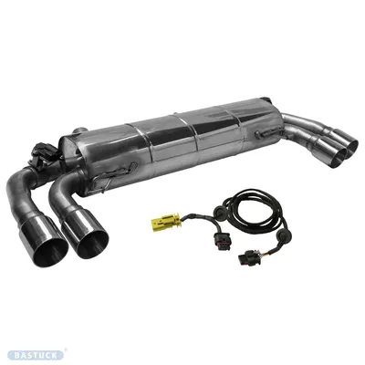BASTUCK Endschalldämpfer mit Doppel-Endrohr 2x Ø 90 mm LH+RH (im RACE Look) für BMW 3er G20/G21 / 4er G22/G23/G26 (BMWG20-K/Q90R)