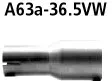 BASTUCK Adapter Komplettanlage auf Serie auf Ø 36.5 mm für Volkswagen Polo 9N u. a. (A63A-36.5VW)