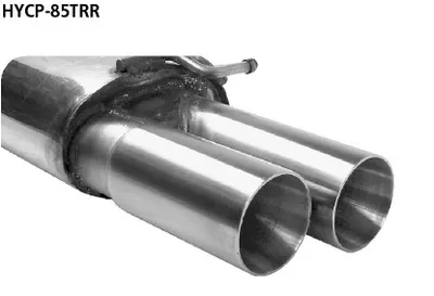 BASTUCK Endschalldämpfer mit Doppel Endrohr 2x Ø 85 mm (im RACE-Look) Endschalldämpfer RH für Hyundai Coupé GK (HYCP-85TRR)