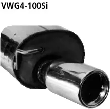 BASTUCK Endschalldämpfer mit Einfach-Endrohr 1 x Ø 100 mm für Audi A3 8L/S3 8L u. a. (VWG4-100SI)