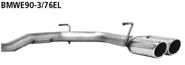 BASTUCK Endrohrsatz mit Doppel-Endrohr RH 2 x Ø 76 mm eingerollt 20° schräg geschnitten für BMW 3er E92/3er E93 (BMWE90-3/76EL)