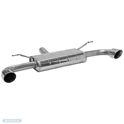 BASTUCK Endschalldämpfer mit Einfach-Endrohr 1x Ø 100 mm LH+RH (im RACE Look) für Ford Focus 4 (FDFO4/ST-T100RS)