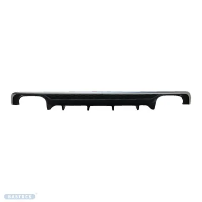 BASTUCK Heckschürzeneinsatz, mit Ausschnitt für 2x Doppel-Endrohr LH+RH Schwarz matt für Audi A4 B9/A5 F5 TFSI (AUA4/B9-HE1)