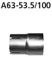 BASTUCK Adapter Komplettanlage auf Serie auf Ø 53.5 mm für Jaguar XK/XKR Typ QQ6 (A63-53.5/100)