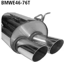 BASTUCK Endschalldämpfer mit Doppel-Endrohr 2 x Ø 76 mm für BMW 3er E46 (BMWE46-76T)
